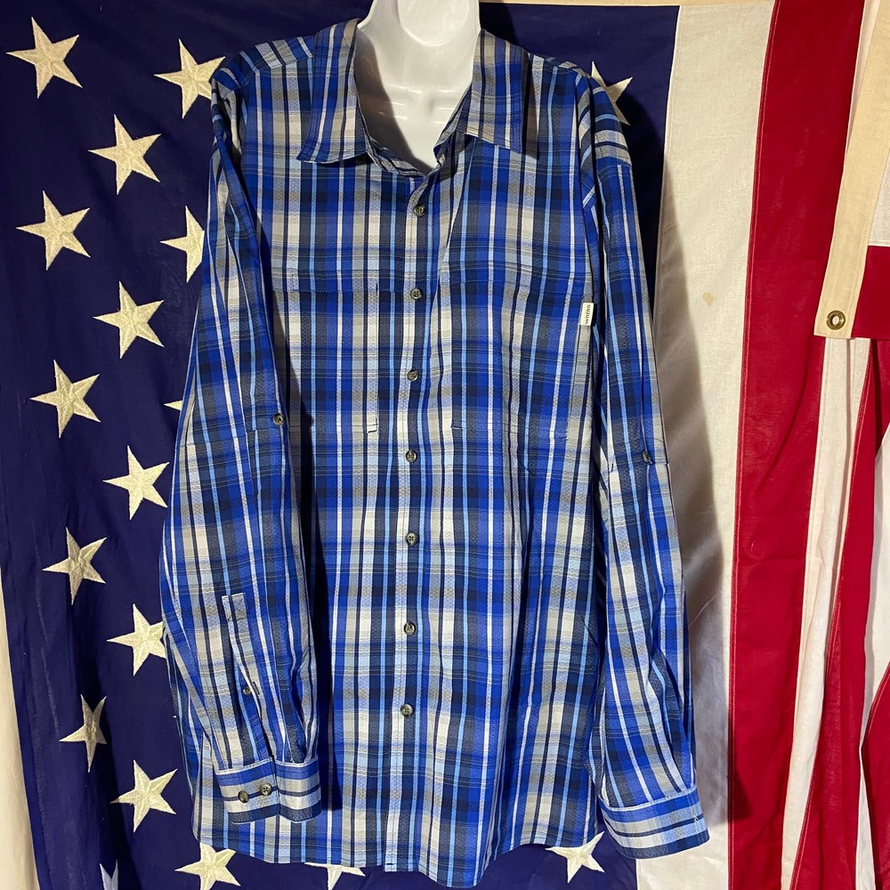 Magellan Adventure Gear Men's Blue Plaid 3XL Long Sleeve Shirt